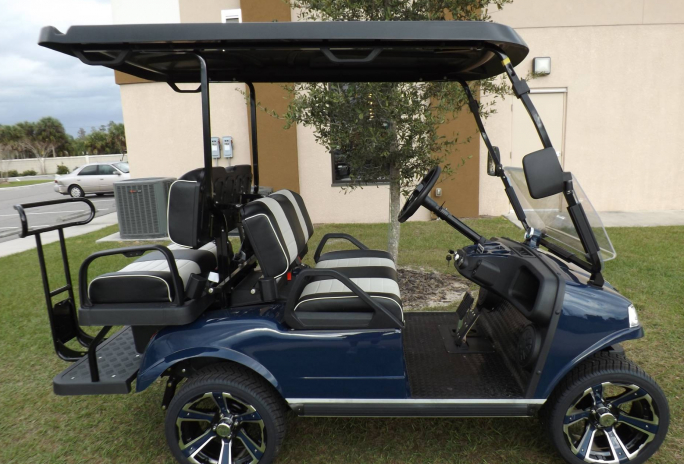 gallery/blue low profile petrol golf cart